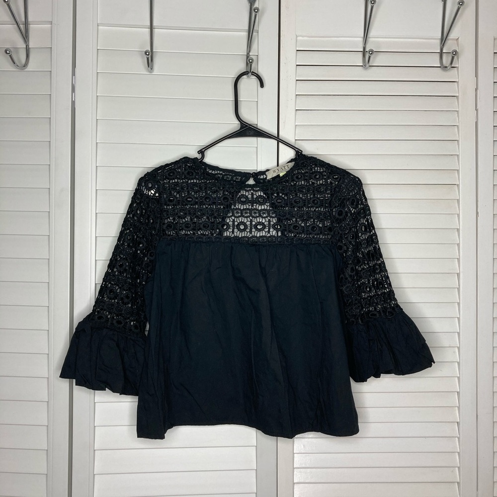 Wyatt black bell styled blouse - Picture 1 of 3
